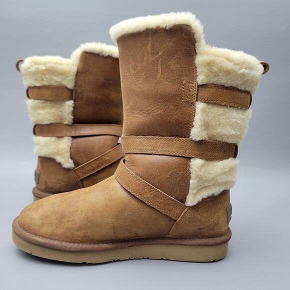 UGG Becket Chestnut Sheepskin Boots - Size 8 - Picture 2 of 12